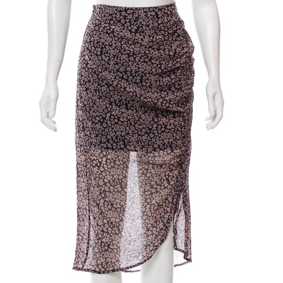Leopard Print Ruched Skirt